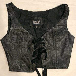 Punchline Leather Corset Vest Size Small